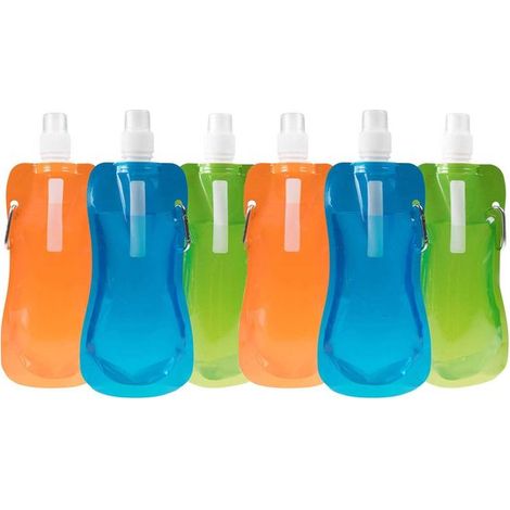 6er Pack Sport Trinkflaschen Reise Trinkflaschen Faltbare Sport Trinkflaschen Trinkbeutel 700 ml Wiederverwendbar Auslaufsichere Flaschen für Cam (1/5)