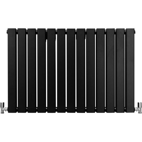 Radiatore Termosifone Termoarredo Design Piatto Pannello Elementi Nero Opaco (1/5)