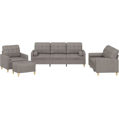 Maison Exclusive - Set Divani 4 pz con Cuscini Tortora in Tessuto (1/5)