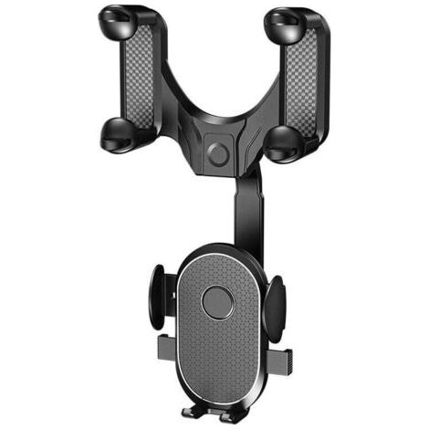 Support Téléphone Rétroviseur Voiture, Support de Téléphone Portable de Voiture, 360 °Flexible Support Téléphone de Voiture Rétractable Multifonctionnel Rotatif (1/4)