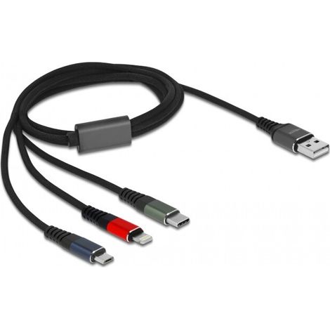 DeLOCK Delock USB Ladekabel 3 in 1 für Lightning / Micro USB / USB Type-C 1 m (87277)