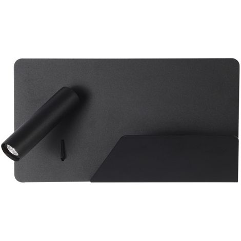 lampada da parete 3w 4000k miguel angel sinistra nero c/usb e mensola 150lm 16x28x12 cm regolabile