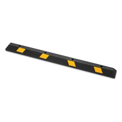Parkstopper Radstopper 1 Stk. 184 x 16 x 11 cm Einparkhilfe Parkbegrenzung mit Reflektorstreifen, Parkplatzsperre aus Gummi für Autos Lieferwagen Lkw, Radführungsblock, Parkplatzbegrenzung (1/5)
