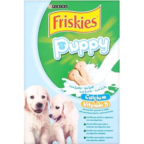 biscotti per cani purina friskies "puppy biscuit" per cuccioli di tutte le taglie con latte 350 gr (1/5)