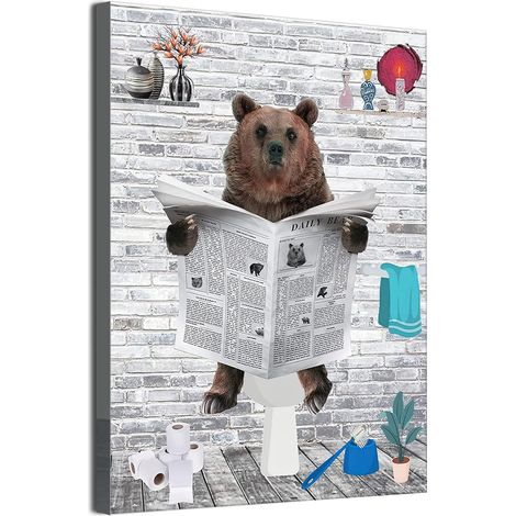 Quadro Parete Poster Orso Divertente Senza Cornice 50x70 cm (1/5)