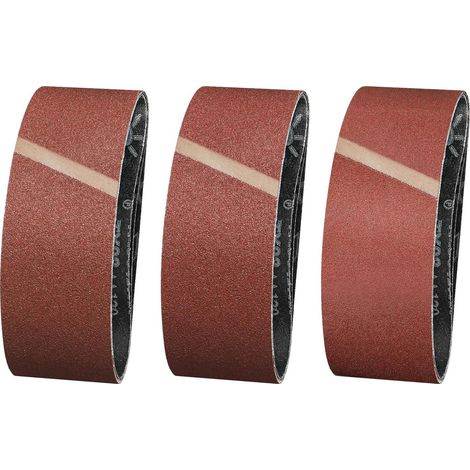 Bande Abrasive - 75 x 533 mm - Grain 60 80 120 - Pour Ponceuse à Bande - Lot de 12 (1/5)
