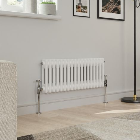 Warmehaus Traditional Double Column White Radiator Cast Iron Style Radiators 300 x 830mm