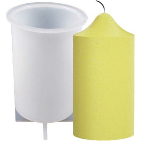 Moule à bougie en silicone cylindrique blanc/blanc