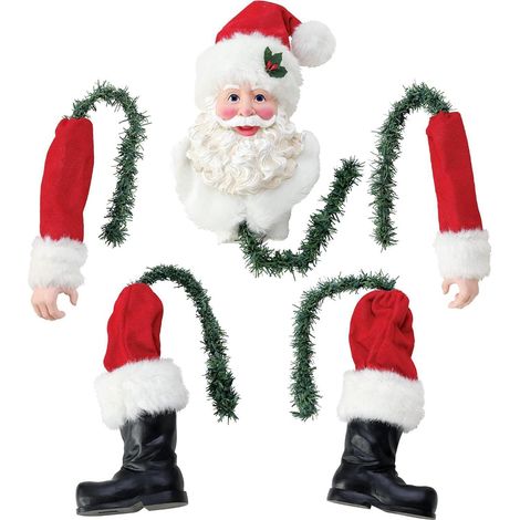Sapin de Noël Décoratif Père Noël en Peluche avec Chapeau et Écharpe, Bras Mobiles, Bonhomme de Neige et Renne Ornement pour Fêtes d'Hiver et Déco de Vacances (1/3)