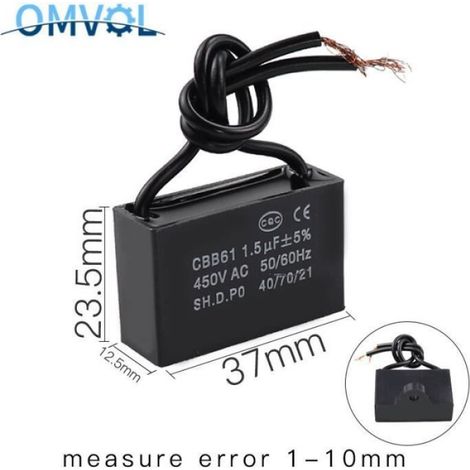 4uf - Condensateur Métallisé Pour Démarrage De Moteur, Ventilateur De Plafond (1/4)