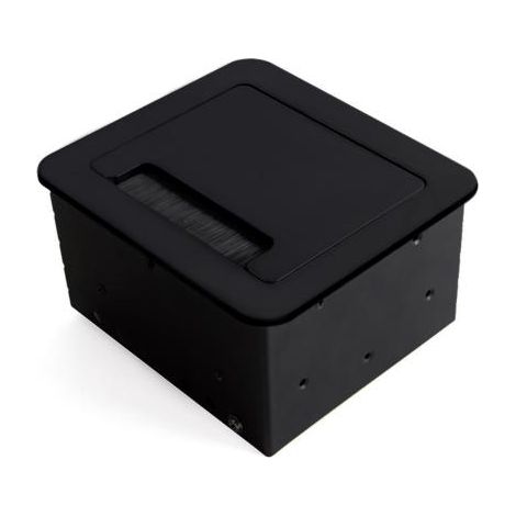 Emuca Multiconector para escritorio Atom 14, 130x115mm, 1 enchufe tipo Schuko, 2 USB tipo A, 1 HDMI, Acero y Plástico y Aluminio, Pintado negro - (1/4)