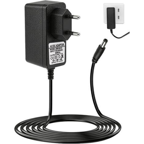 Adaptateur Secteur 24V 1A 24W avec Câble 1m – Alimentation AC 100-240V vers DC 24V pour Bande LED, Humidificateur, Diffuseur, Barre de Son, Appareils 24V DC – Prise 5,5 x 2,1 mm (1/5)