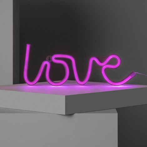 Neon LED Love mit Batterie Rosa (1/5)