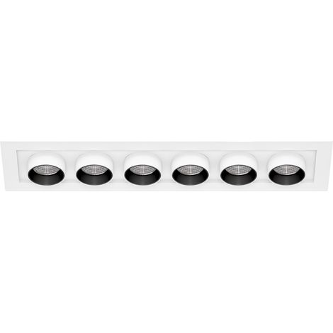 Mini spot encastré rectangulaire à 6 LED Oxo, 36 W, 42°, interrupteur CCT, blanc mat, réglable - Beneito & Faure