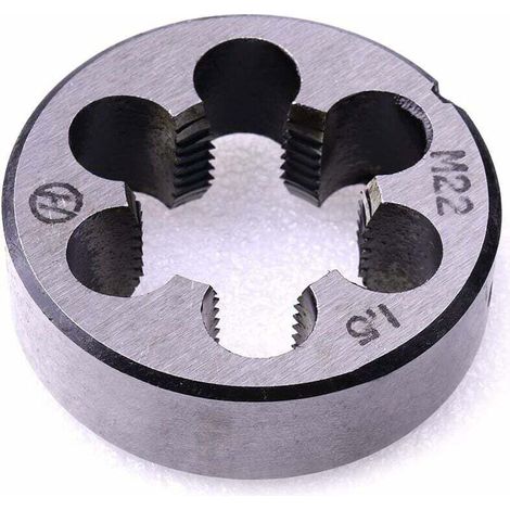 Metrisches Schneideisen, M22 x 1,5 mm metrisches gerades Handgewindeschneideisen, 1 Stück