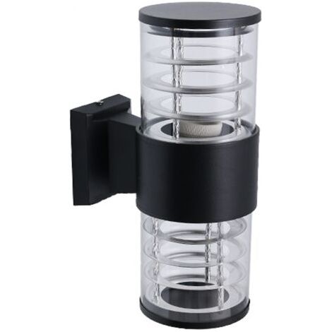 Luminaire d'extérieur haut et bas pour porche, applique murale extérieure moderne, luminaire extérieur noir pour patio, garage, jardin, porte d'entrée, entrée - 1 paquet