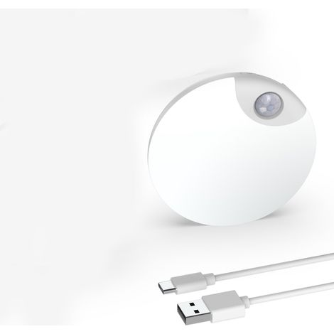 Veilleuse Detector dLampe LED Wiederaufladbarer USB-Blank Chaud, Innenbeleuchtung für Schrank, Treppe, Plakat, Küche, Couloir, Zimmer (1/5)
