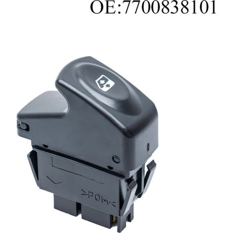 7700838101 Interrupteur de lève-vitre, interrupteur de commande de lève-vitre électrique, pièces automobiles, convient pour Renault, commande la montée et la descente des vitres électriques.