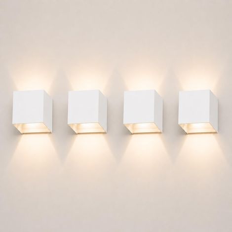 Pack de 4, Lampe Murale LED Extérieure 10 W 3000 K IP67 Angle Réglable, blanc (1/5)