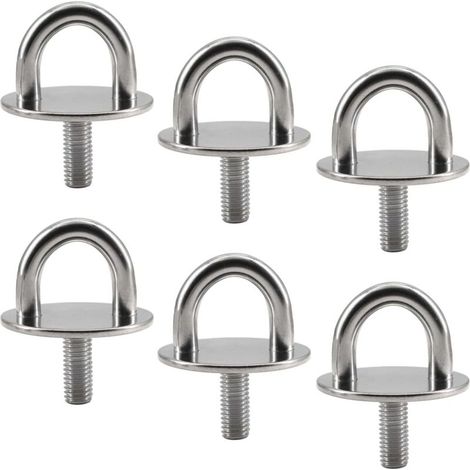 Lot de 6 crochets de plafond en acier inoxydable 304 pour voile d'ombrage, sac de sable, pot de fleurs (1/5)