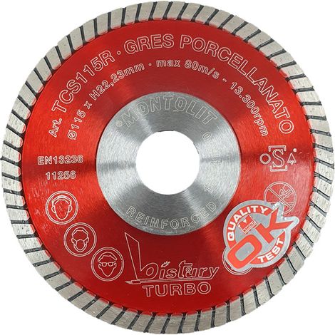 DISCO DIAMANTATO 115 MM MONTOLIT TURMONT TCS115R PER GRES E CERAMICA DURA (1/2)