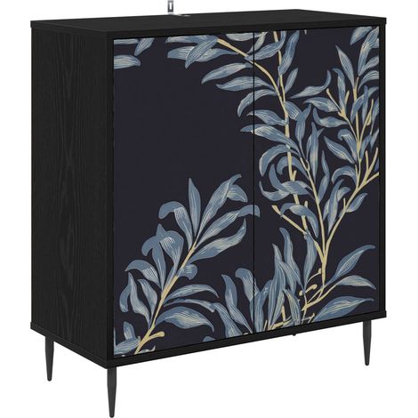 Sideboard DOKKUM Schwarz Eichen-Optik 69 x 33 x 76 cm vidaXL (1/5)