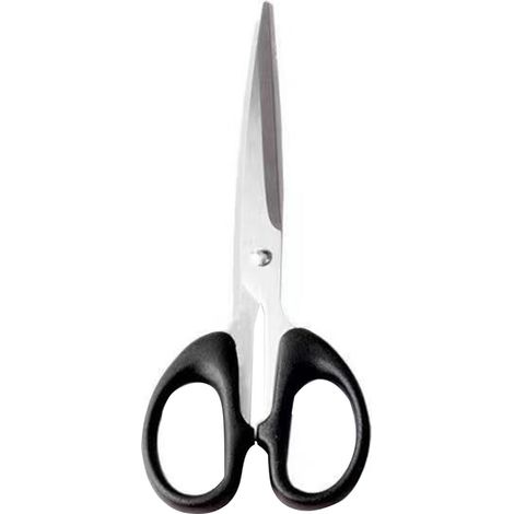 Ciseaux de bureau compacts, lames en acier inoxydable incisives, poignée confortable en plastique noir, pour travaux manuels et usage domestique (1/5)