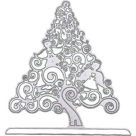 Matrices de découpe en métal pour sapin de Noël, pochoir, scrapbooking, cartes en papier, moule, gaufrage, décoration artisanale (1/5)