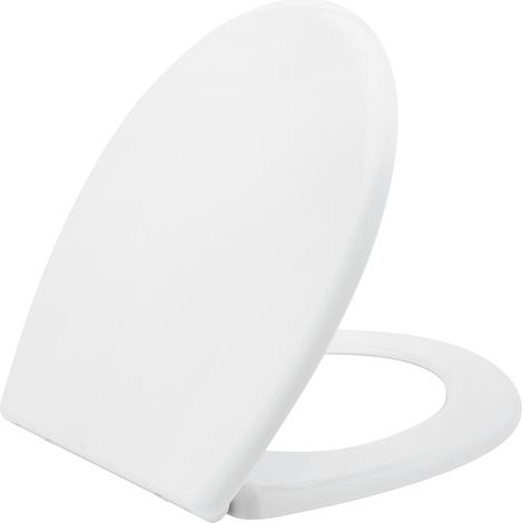 Wirquin – Abattant WC en thermodur blanc – Forme U avec fermeture ralentie – Déclipsable et fixation par le dessus – Charnières inox (1/5)
