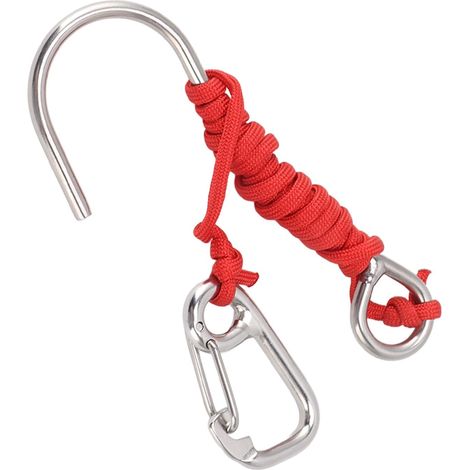 Crochet de Récif de Plongée, Clip à Dégagement Rapide, Crochet de Récif Portable Anti-perte en Acier Inoxydable pour la Plongée Sous-marine (rouge) (1/5)