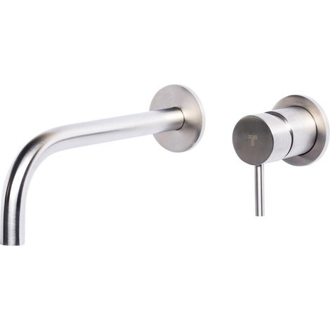 Rubinetto Miscelatore Monocomando Lavabo ad Incasso in Acciaio Inox Satinato Nilo (1/2)