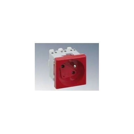 Base enchufe francesa embornamiento rápido seguridad rojo SIMON KS22/6