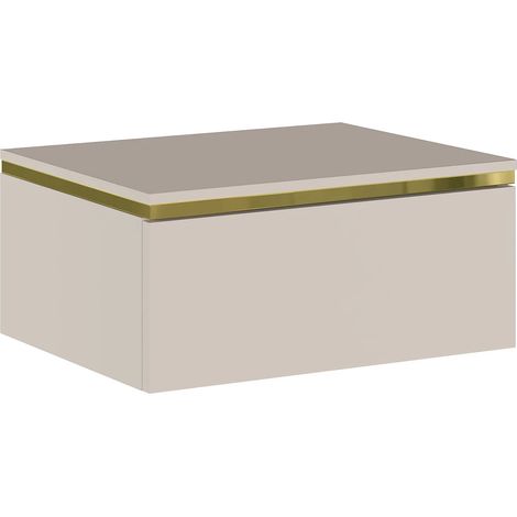 Comodino sospeso con 1 cassetto Beige e Dorato - VUKIA (1/5)