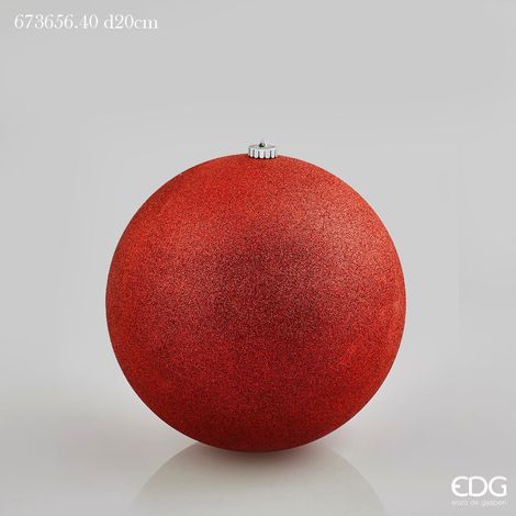 EDG Enzo De Gasperi Palla Natale Poly D 20 Cm Glitterata con Polybag Red 1 Pz