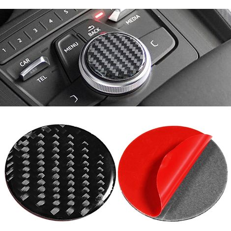 Dekorativer Carbonfaser-Aufkleber für die Multimedia-Tasten der Mittelkonsole, kompatibel mit Audi A3 A4 8V (2014–2019), stilvoller Autoaufkleber für den Innenraum. (1/5)