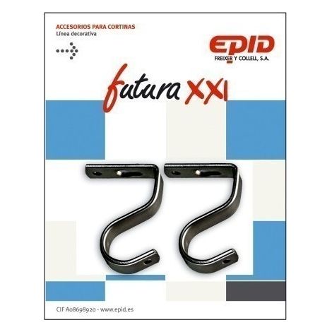 Soporte Barra Cortina 19Mm Techo Metal Ne Futura 21 Epid 2 Pz