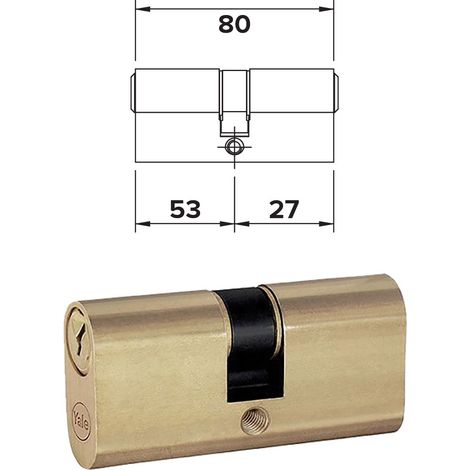 Cilindro Ovale da Infilare +10+22 = 80 (53+27) Yale 48 mm