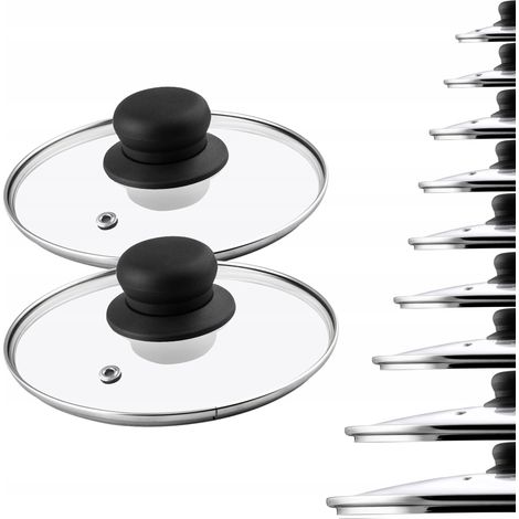 KADAX Glasdeckel Set, Topfdeckel aus Glas, 14-30cm, hitzebeständiger Deckel für Topf, Pfanne, Pfanne (1/5)