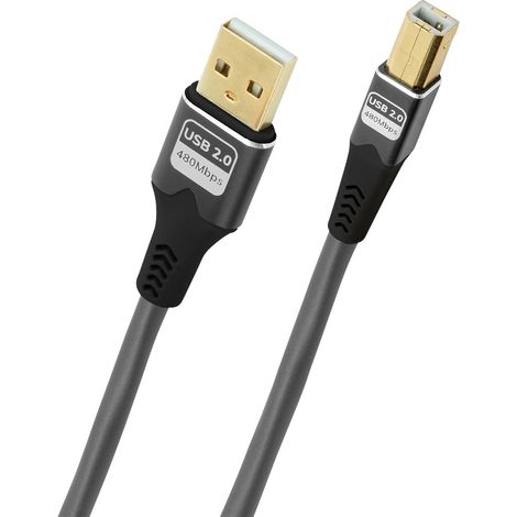 Oehlbach USB-Kabel USB 2.0 USB-A Stecker, USB-B Stecker 5 m Anthrazit D1C9377 (1/2)