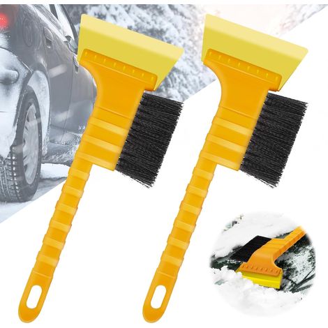 Grattoir à glace pour voiture avec balai, grattoir à glace de voiture avec fouet, brosse à neige efficace, brosse à neige