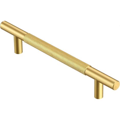 Lot de 10 poignées de meuble - Entraxe de 160 mm (Longueur de 214 mm) Poignées de meubles de cuisine, poignées de penderie et poignées de tiroir dorées (1/4)