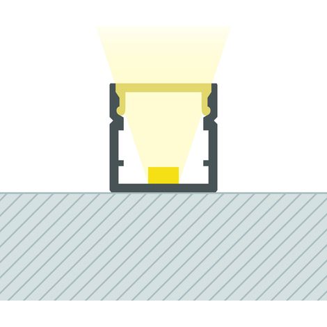 Aluminiumprofil Oberfläche mit durchgehender Abdeckung für LED Streifen bis 8 mm Aluminium 2 m Weiß transluzent (1/5)