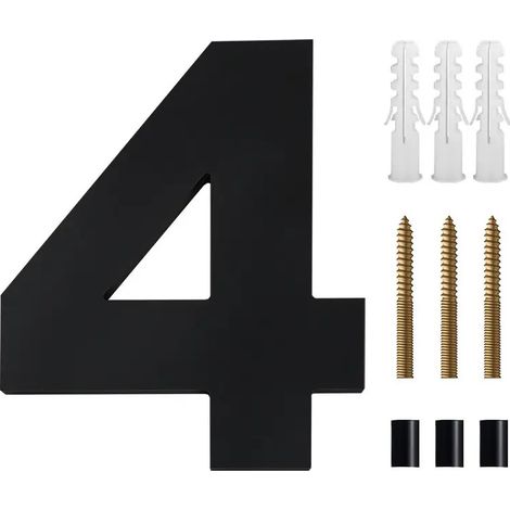 Numéros de maison résidentiels 3D, hauteur 20 cm, Arialblack (1/5)