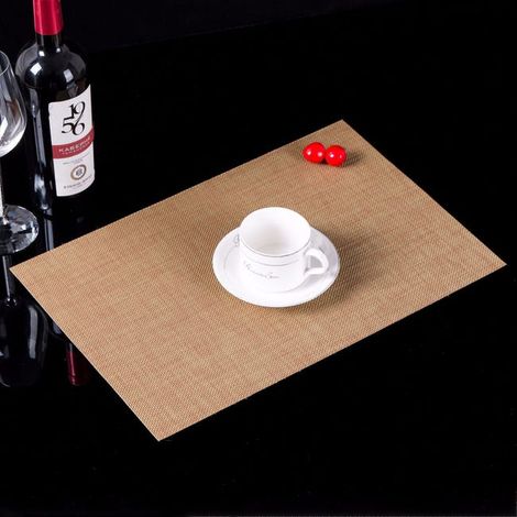 royaluxe - Ensemble de 6 pièces : sets de table, nappe et sous-verres en PVC tissé. Antidérapants, imperméables et résistants à la chaleur (45x30cm).Numéro 5 (1/5)