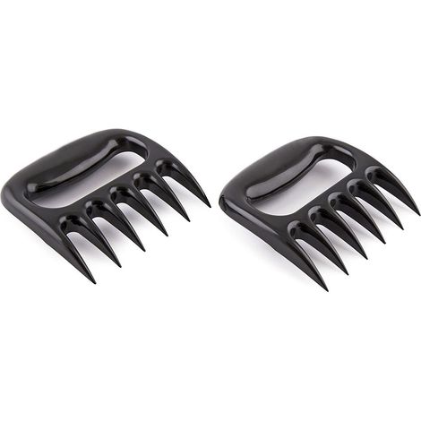 Pinzas para barbacoa para cerdo desmenuzado, pinzas resistentes para moler carne, parrilla ahumadora, accesorios para barbacoa ahumada (Negro) (1/5)