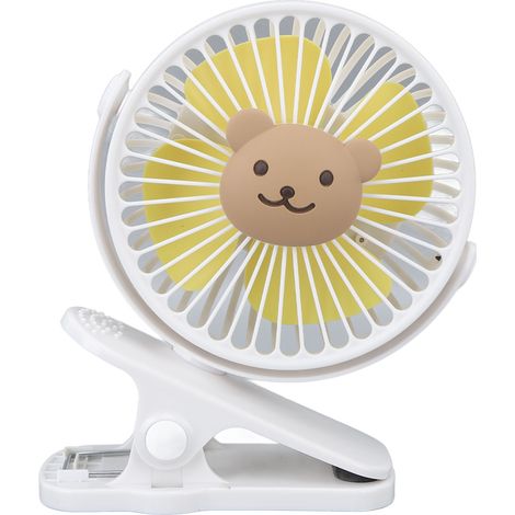 Ventilateur pour poussette avec clip, port USB, motif dessin animé, 3 vitesses, portable, moderne, réglable, type 3 (1/5)