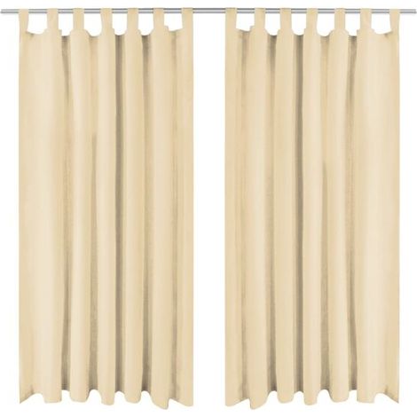 Rideaux occultants, avec anneaux de suspension, ensemble de deux pièces, 140 x 225 cm, beige. (1/5)