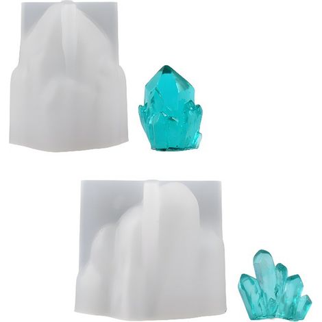 Moules en résine en forme de cristaux, moules en silicone de différentes tailles pour résine (1/5)