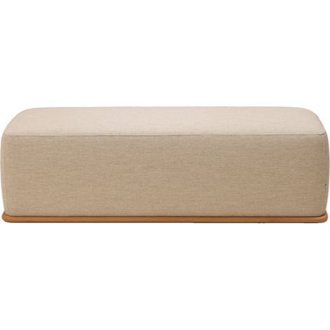 Banc en Bois et tissu chiné naturel Cosmo ARNEL (1/4)