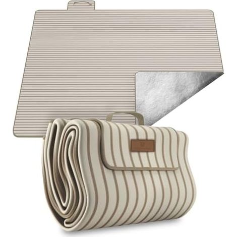 Veddelholzer 200 x 200 cm Beach Picknickdecke wasserdicht, sandfeste Stranddecke XXL isoliert & gepolstert Ideal für Outdoor, Camping, Strand, Park, Festival & Picknick Einfach faltbar & waschbar